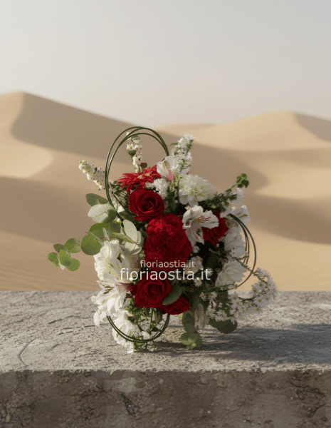 Bouquet bianco e rosso